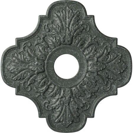 Ekena Millwork Peralta Medallion (Canopies up to 4 5/8"), 17 3/4"OD x 3 1/8"ID x 1"P, Athenian Green Crackle CM17PEAGC